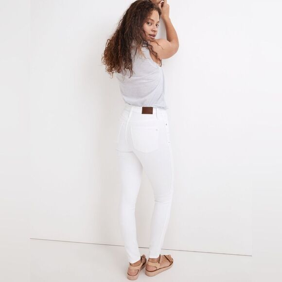 Madewell 10" High-Rise Skinny Jeans in Pure White, Size 27 - Picture 1 of 12